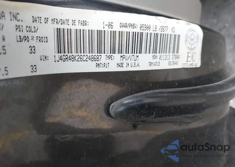 2006 Jeep Grand Cherokee Laredo z USA, uszkodzony, nr VIN 1J4GR48K26C248687